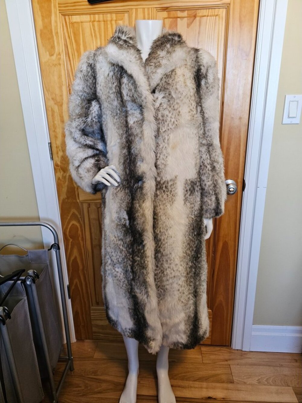 Vintage Sears Tissavel France Faux Fur Long Coat